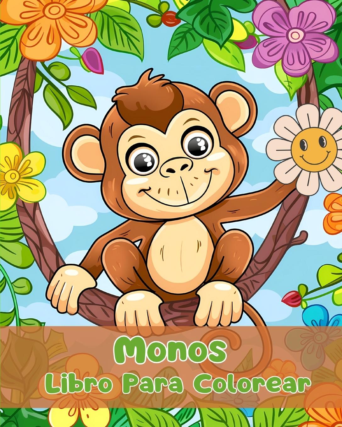 Carte Libro Para Colorear de Monos 