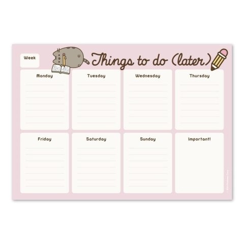 Könyv Planner A4 tygodniowy Pusheen Rose BPSA40001 