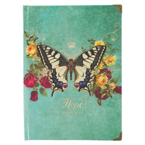 Kniha Journal Hardcover Teal Butterfly Hope Isa. 40:31 