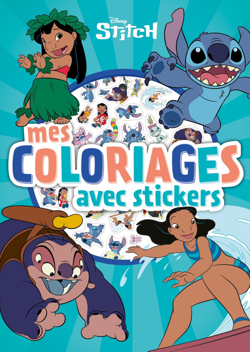 Carte STITCH - Mes Coloriages avec stickers - Disney 