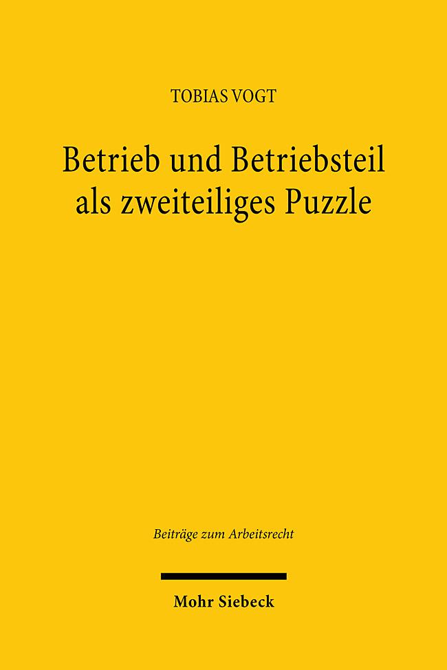 Kniha Betrieb und Betriebsteil als zweiteiliges Puzzle Vogt