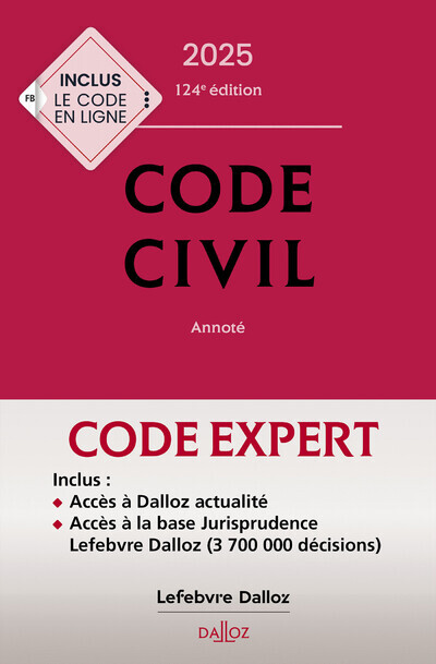 Book Code Dalloz Expert. Code civil 2025. 22e éd. Xavier Henry