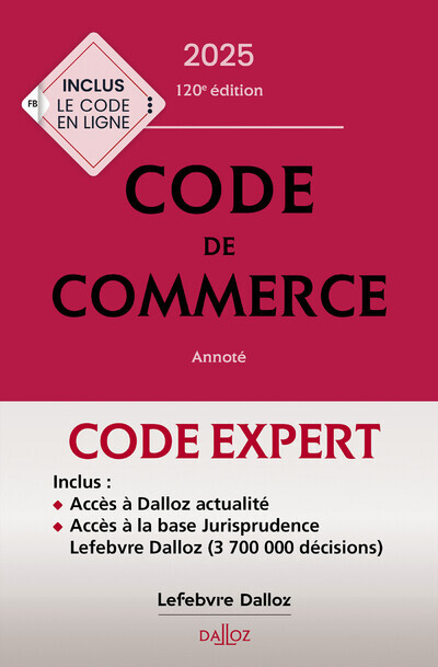 Книга Code Dalloz Expert. Code de commerce 2025. 120e éd. Nicolas Rontchevsky