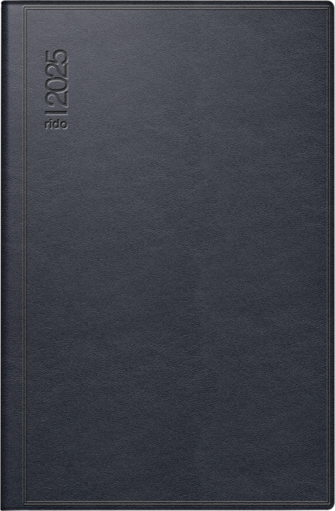 Kniha rido/idé 7016288905 Taschenkalender Modell Industrie II (2025)| 1 Seite = 2 Tage| A7| 312 Seiten| Leder-Einband| schwarz 