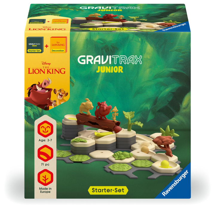 Παιχνίδι/Επιτραπέζιο παιχνίδι Ravensburger 73437 GraviTrax Junior Starter-Set Disney Lion King, Murmelbahn für Kinder ab 3 Jahren, mit Spielfiguren aus der König der Löwen-Welt 