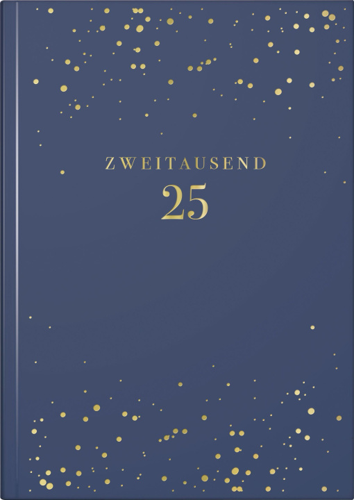 Book rido/idé 7021503725 Buchkalender Young Line (2025) "Starry Night"| 2 Seiten = 1 Woche| A5| 160 Seiten| Kunstleder-Einband| dunkelblau 