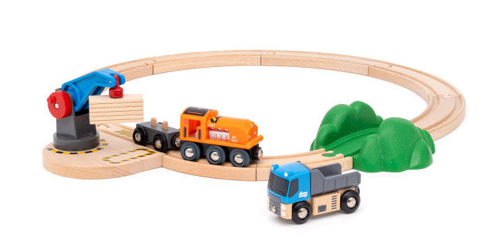 Game/Toy BRIO World - 36028 Starterset Güterzug mit Kran A | Zugset für Kinder ab 3 Jahren 