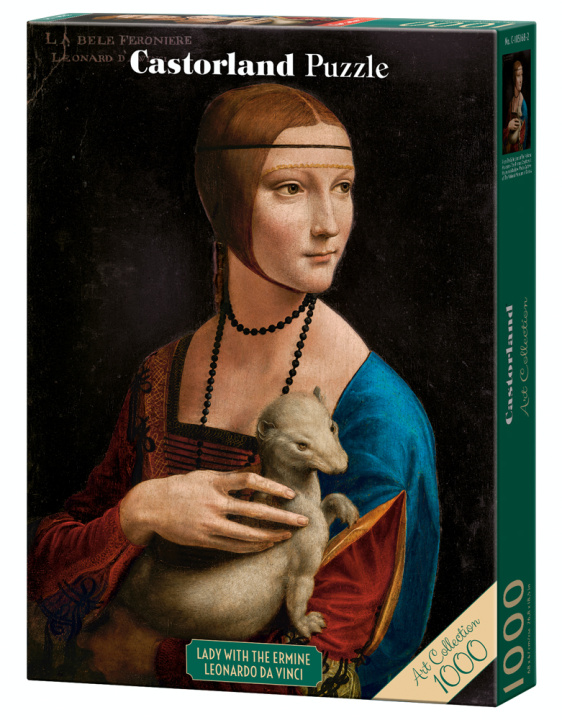 Książka Puzzle 1000 el. Dama z łasiczką. Leonardo da Vinci 