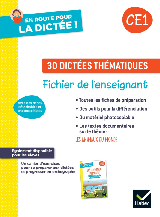 Книга En route pour la dictée ! CE1 - Les animaux du monde - Ed. 2024 - Fichier de l'enseignant Laurence Lefevre