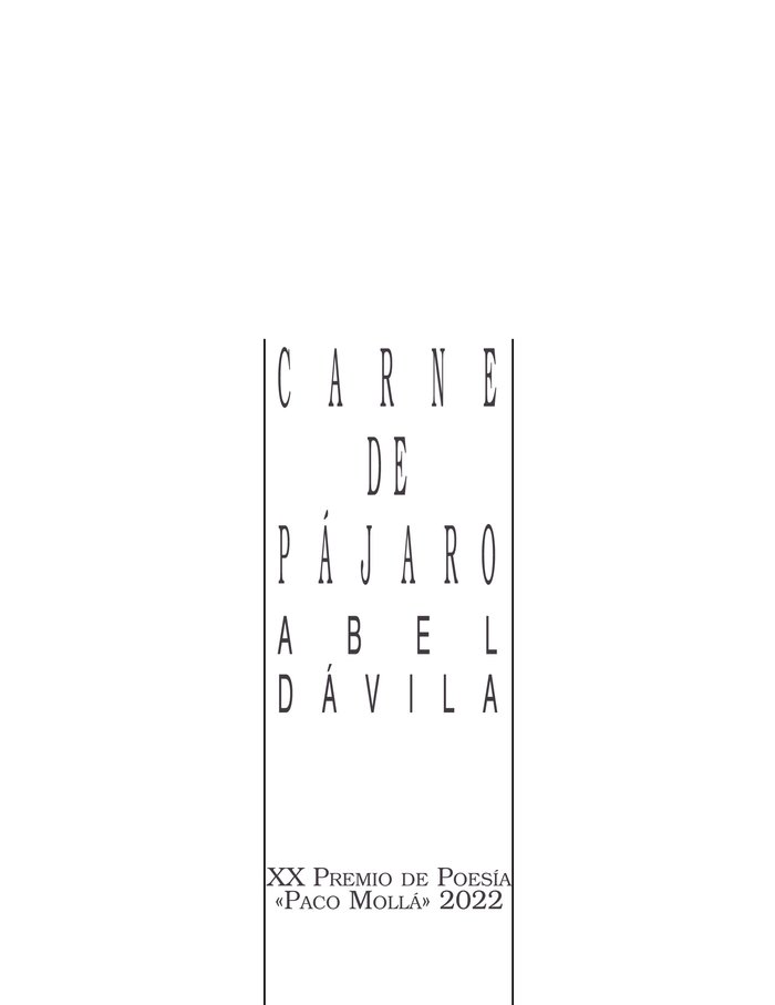 Carte CARNE DE PAJARO DAVILA SABINA