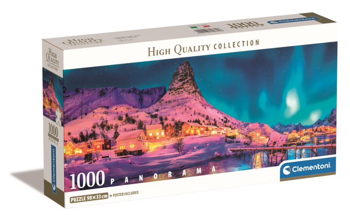Kniha Puzzle Panorama 1000 Compact Colorful Night Over Lofoten Islands 39870 