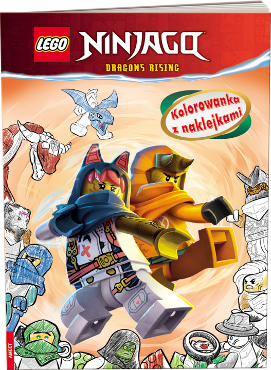 Knjiga Lego Ninijago. Kolorowanka z naklejkami. Wydawnictwo Ameet 