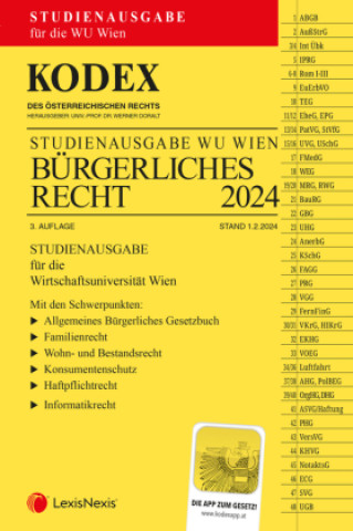 Kniha KODEX Bürgerliches Recht für die WU 2024 - inkl. App Werner Doralt