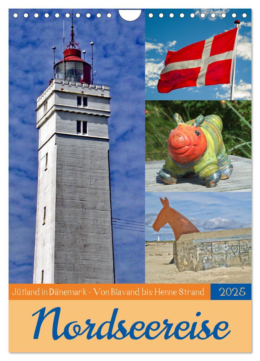 Calendar / Agendă Nordseereise - Jütland in Dänemark - Von Blavand bis Henne Strand (Wandkalender 2025 DIN A4 hoch), CALVENDO Monatskalender Calvendo