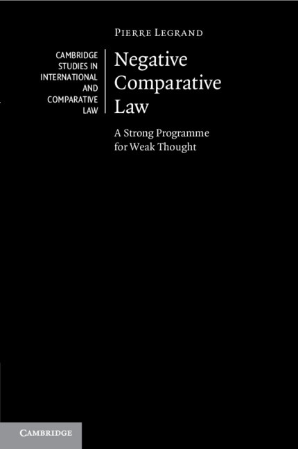 Boek Negative Comparative Law Pierre Legrand