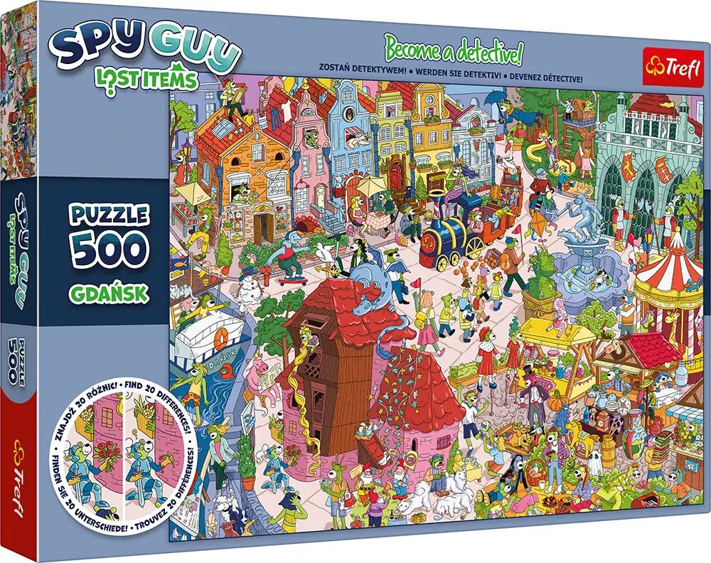 Książka Puzzle 500 Spy Guy Lost Items Gdańsk Polska Rodzina Treflików 37479 