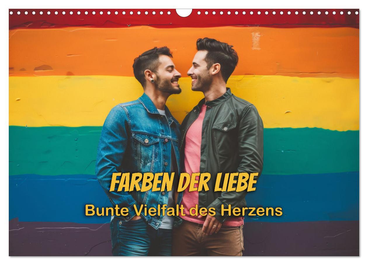 Kalendář/Diář Farben der Liebe: Bunte Vielfalt des Herzens (Wandkalender 2025 DIN A3 quer), CALVENDO Monatskalender 