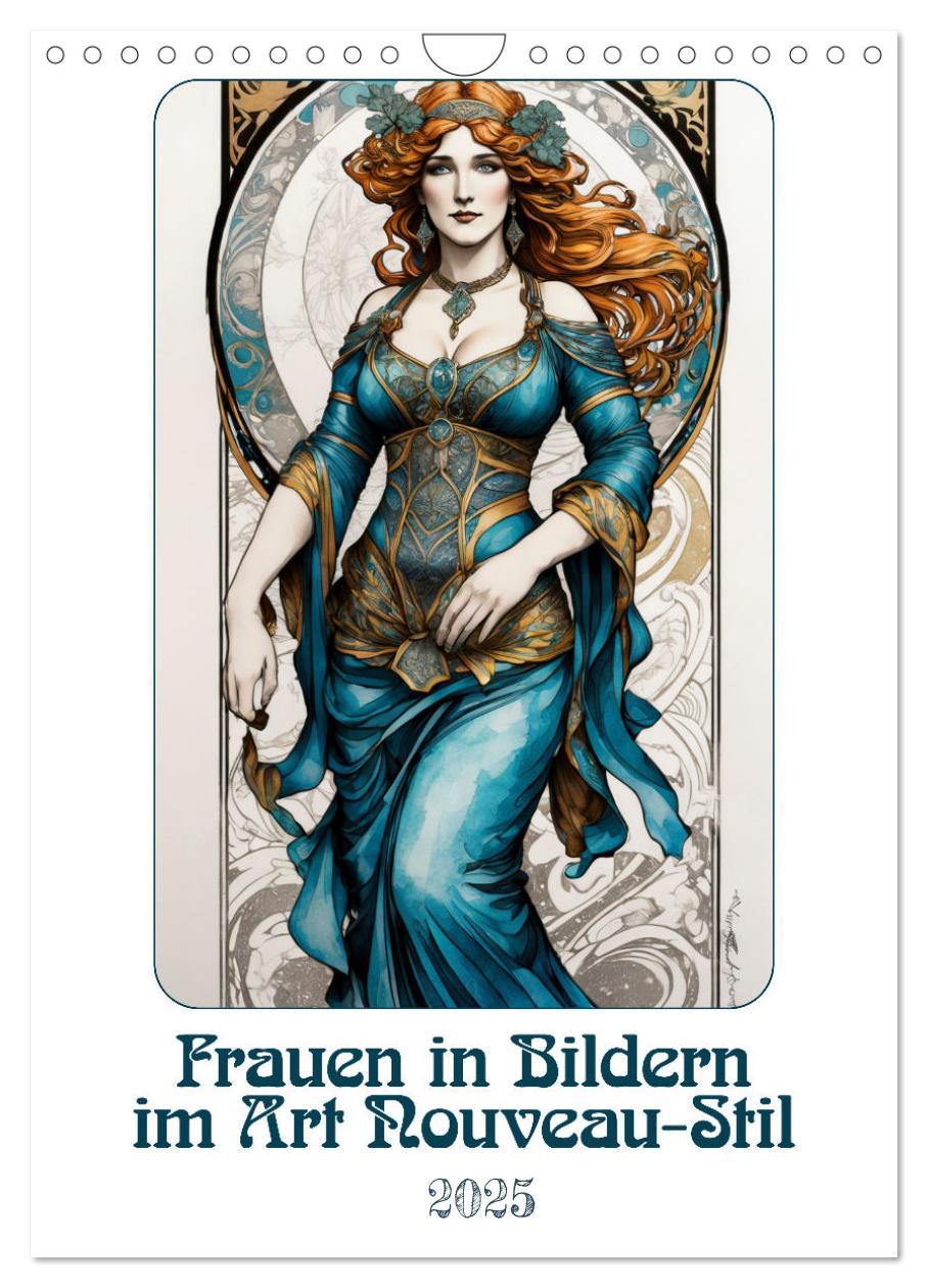 Calendar/Diary Frauen in Bildern im Art Nouveau-Stil (Wandkalender 2025 DIN A4 hoch), CALVENDO Monatskalender 