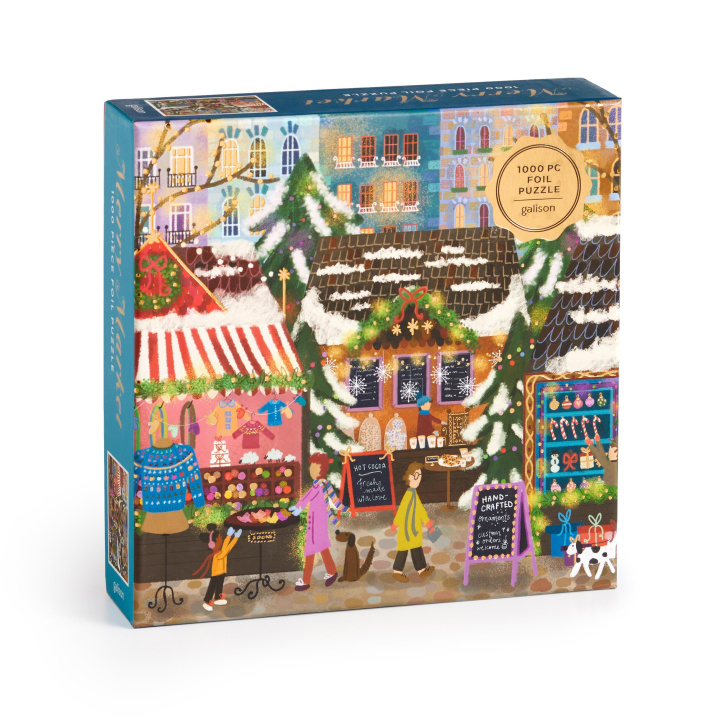 Book Joy Laforme Merry Market 1000 Piece Foil Puzzle in a Square Box Galison