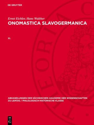 Knjiga Onomastica Slavogermanica XI Ernst Eichler