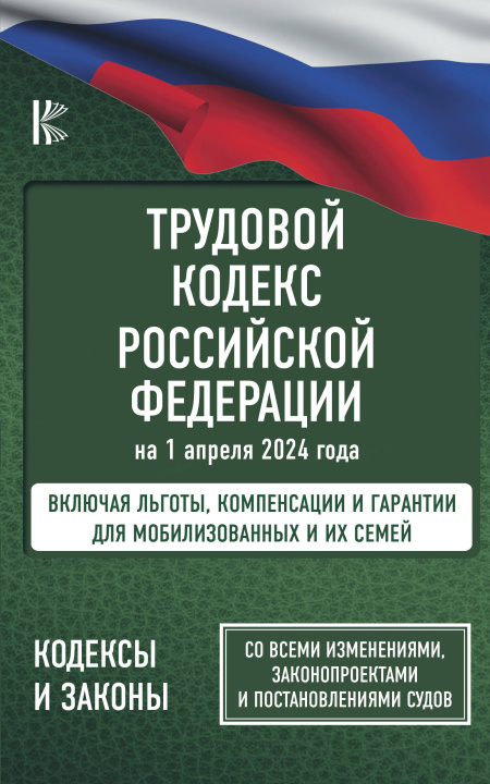 Könyv Трудовой кодекс Российской Федерации на 1 апреля 2024 года. Включая льготы, компенсации и гарантии для мобилизованных и их семей. Со всеми изменениями 