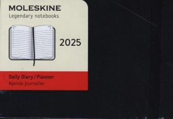 Buch Moleskine 12 Monate Tageskalender 2025, Large, Schwarz 