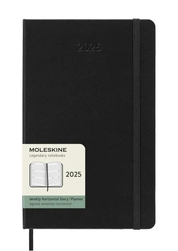 Kniha Moleskine 12 Monate Wochenkalender 2025, Large, Schwarz 