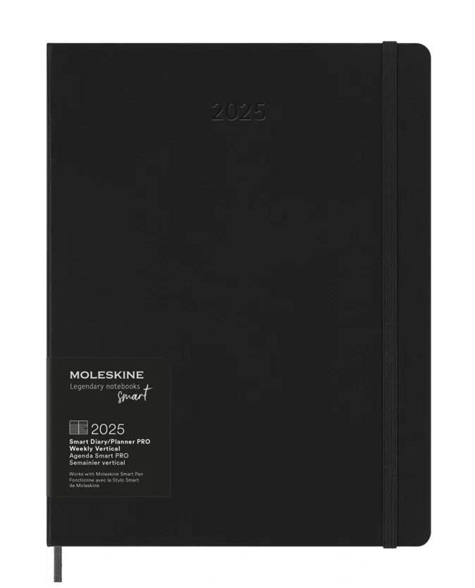 Βιβλίο Moleskine Smart Kalender Pro 2025 für das Smart Writing System, Schwarz 