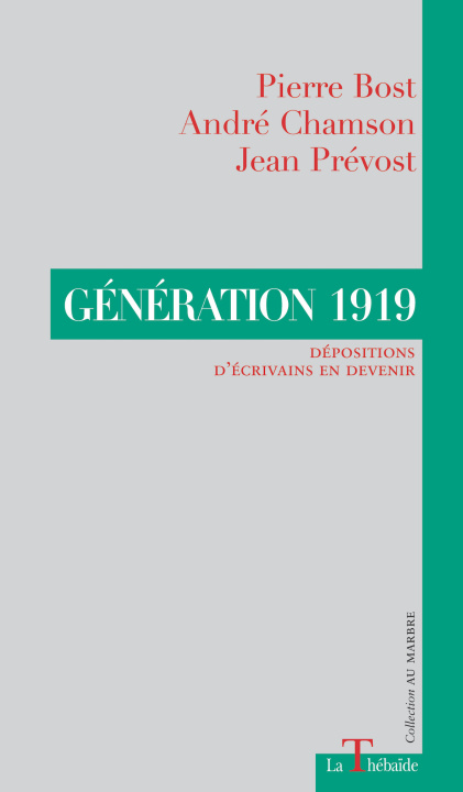Book GENERATION 1919 Bost