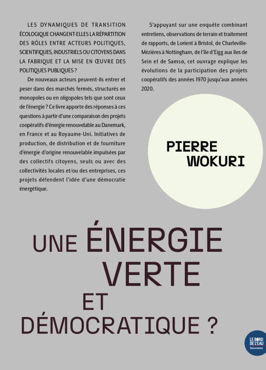 Kniha Une énergie verte et démocratique ? Pierre Wokuri