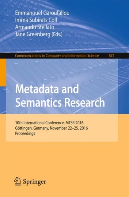 E-kniha Metadata and Semantics Research Emmanouel Garoufallou