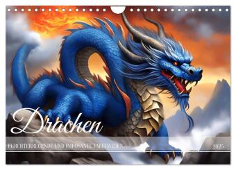 Kalendár/Diár Drachen - Furchterregende und imposante Fabelwesen (Wandkalender 2025 DIN A4 quer), CALVENDO Monatskalender Calvendo