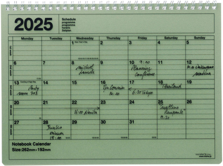 Kalendarz/Pamiętnik MARK'S 2025 Tischkalender M // Khaki 