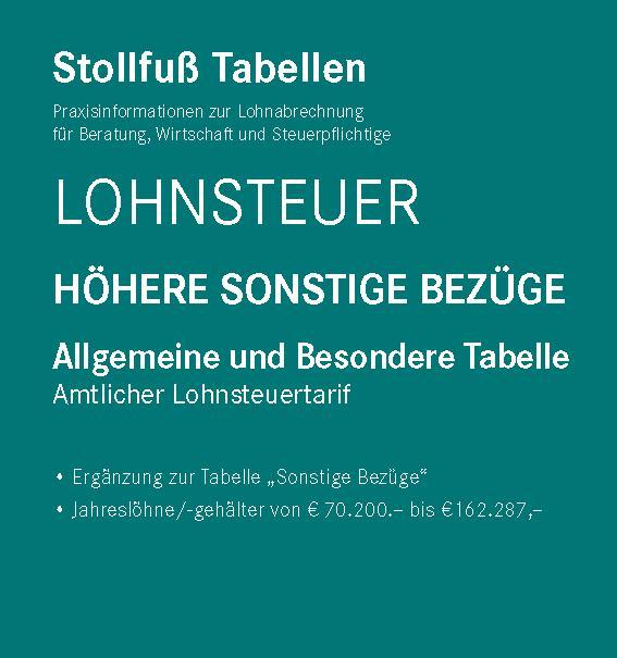 Kniha Tabelle, Lohnsteuer 2024, Höhere Sonstige Bezüge 
