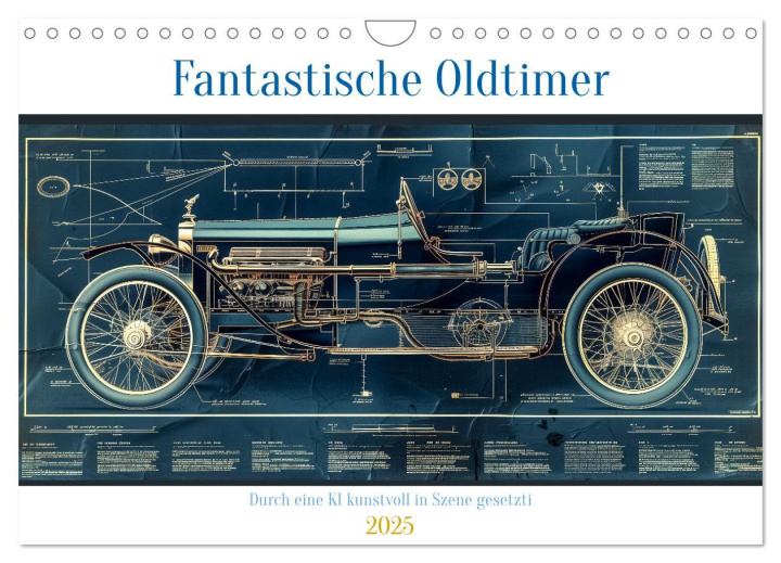 Calendar / Agendă Fantastische Oldtimer (Wandkalender 2025 DIN A4 quer), CALVENDO Monatskalender 