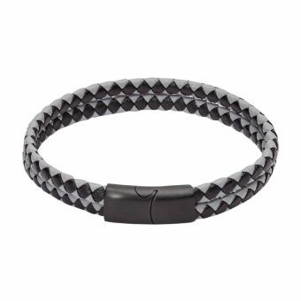 Game/Toy Armband - "VIRO" - Leder doppelt - schwarz 