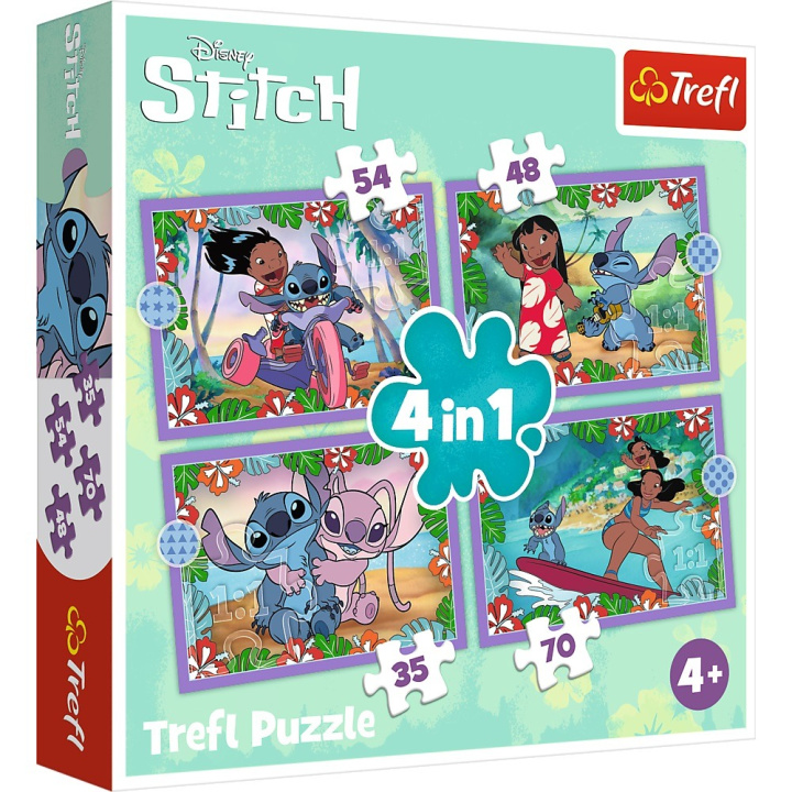 Játék Puzzle 4w1 - Szalony dzień Lilo & Stitch 