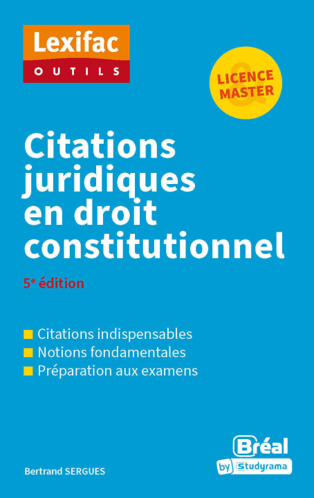 Kniha Citations juridiques en droit constitutionnel Sergues