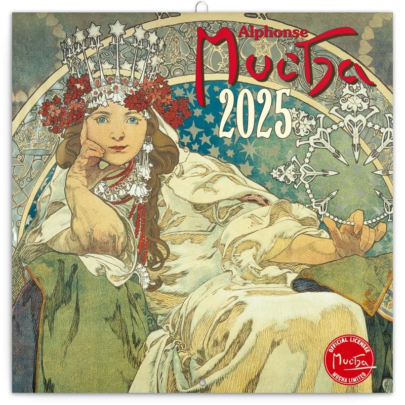 Libro Kalendář 2025 poznámkový: Alfons Mucha, 30 × 30 cm 