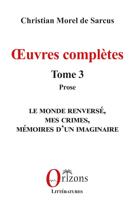 Knjiga Oeuves complètes Morel de Sarcus