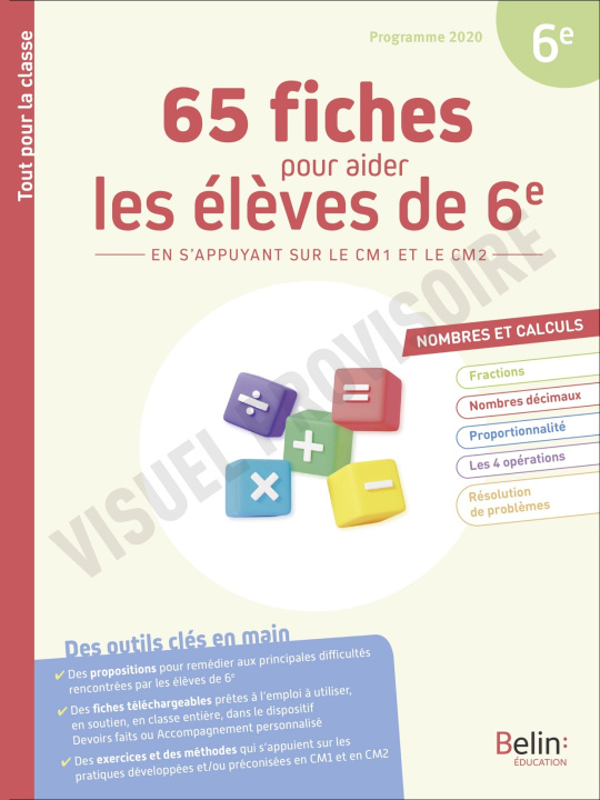 Boek 65 fiches pour aider les élèves de 6e en s'appuyant sur le CM1 et le CM2 - Nombres et calculs Lambotte