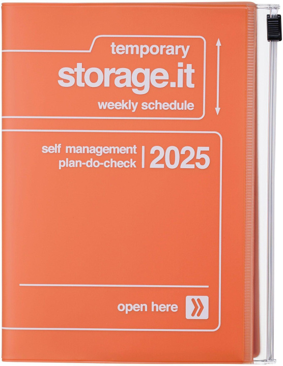 Książka MARK'S 2024/2025 Taschenkalender A6 vertikal, Storage it // Orange 