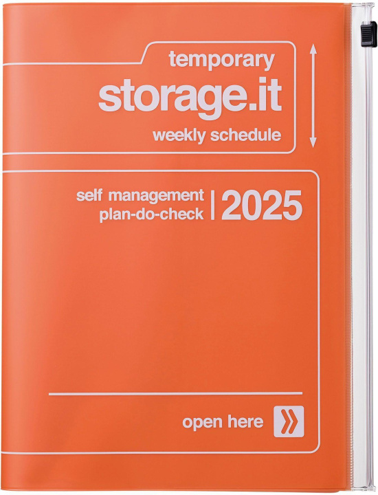 Livre MARK'S 2024/2025 Taschenkalender A5 vertikal, Storage it // Orange 