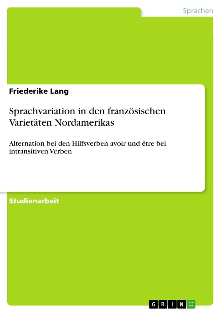 Книга Sprachvariation in den französischen Varietäten Nordamerikas 