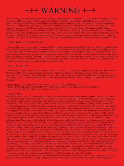 Knjiga Multiple Warhead Essays Rex Cabahug