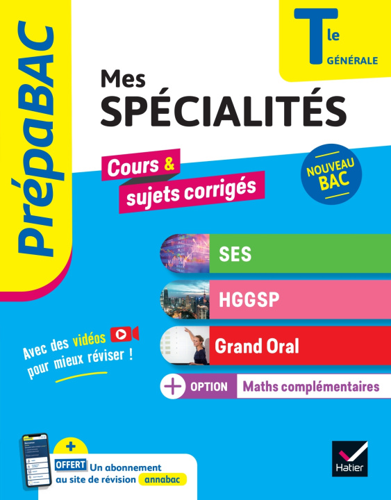 Kniha Prépabac Mes spécialités SES, HGGSP, Grand Oral & Maths complémentaires Tle - Bac 2025 Séverine Bachelerie-Marteau