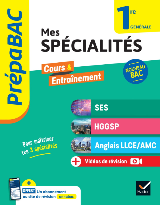 Kniha Prépabac Mes spécialités SES, HGGSP, Anglais LLCE/ AMC 1re générale - 2024-2025 Séverine Bachelerie-Marteau
