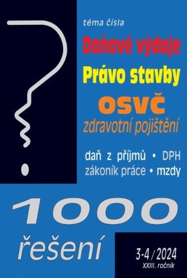 Könyv 1000 řešení 3-4/2024 Daňové výdaje 