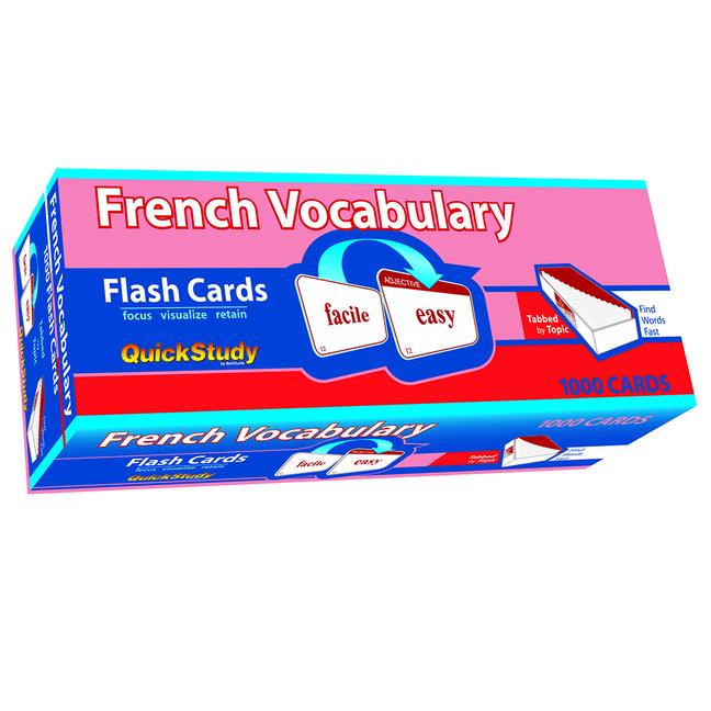 Tiskovina French Vocabulary Flash Cards (1000 cards): a QuickStudy Reference Tool Arnet