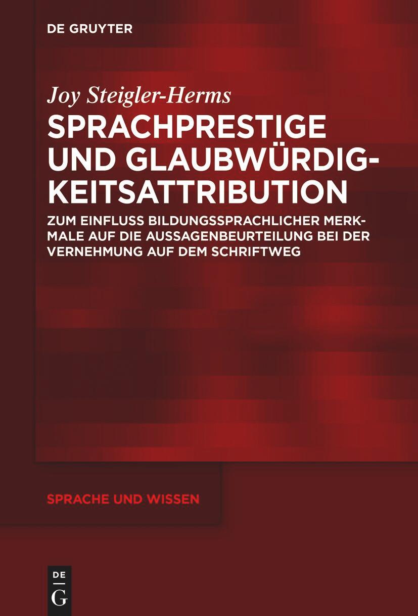Книга Sprachprestige und Glaubwürdigkeitsattribution Joy Steigler-Herms